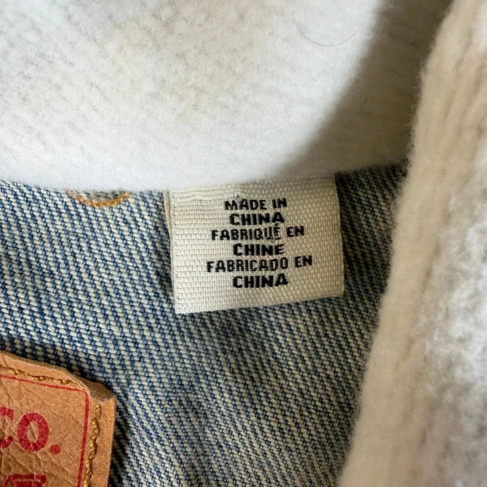 Levis Mens Relaxed Fit Hooded Denim Trucker Jacket Light Wash Gray L #3823